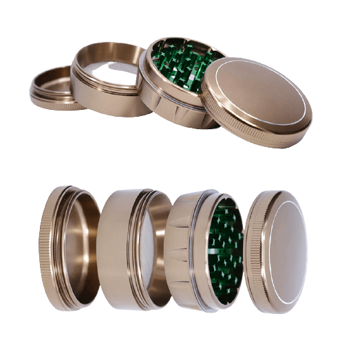 grinder couleur cuivre et vert 4 parties