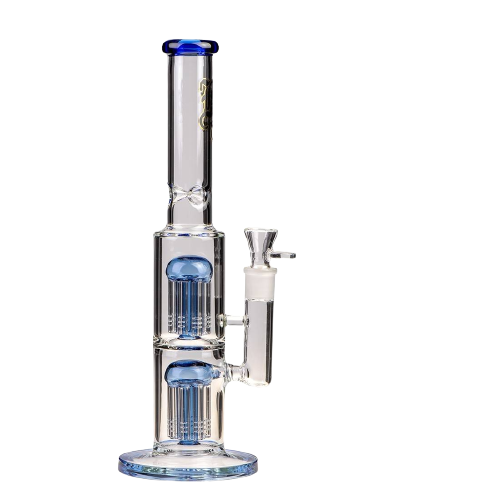 bang black leaf double perc en verre couleur bleu