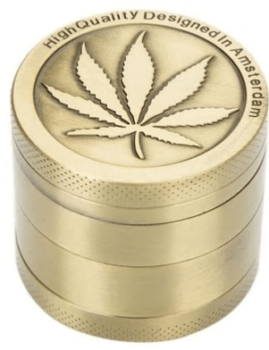 grinder métal feuille cannabis or
