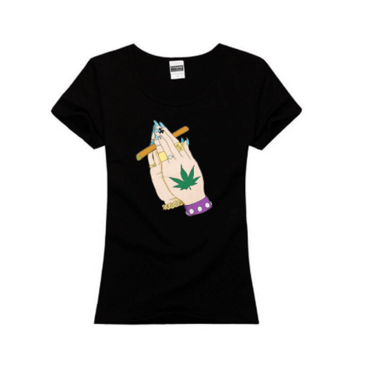 T-SHIRT PRAY WEED - Accessoires Fumeur 420 | Professionnels de Bangs, Pipe a Eau et CBD