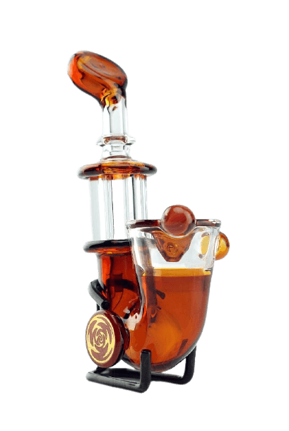 pipe en verre avec socle 