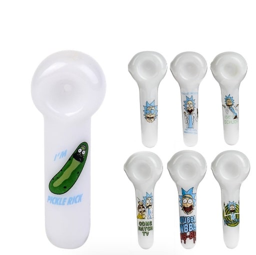 PIPE EN VERRE RICK ET MORTY - Accessoires Fumeur 420 | Professionnels de Bangs, Pipe a Eau et CBD